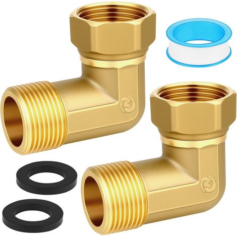 2 PCS Raccord Mobile en Laiton, 3/4" Raccord Coudé à 90 Degrés (1/5)