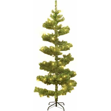 Albero di Natale  Albero natalizio  Albero festivo Preilluminato con Vaso Verde 150 cm in PVC (1/5)