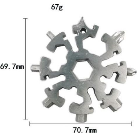 Outil multifonction - Inox - Flocon de Neige 20 en 1 - Portable - Cadeau idéal - 3 PCS (1/4)