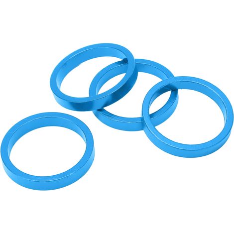 4 Pièces Cales de Potence Vélo Aluminium Alliage Tige Fourche Avant 28,6mm pour VTT Route Bleu (1/5)