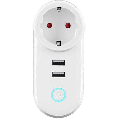 NALOOKAMIC Prise intelligente monobloc 16A, prise Wi-Fi intelligente, télécommande programmable, réseau USB pour la maison et le bureau, seulement 2,4 GHz-1257cm (1/5)