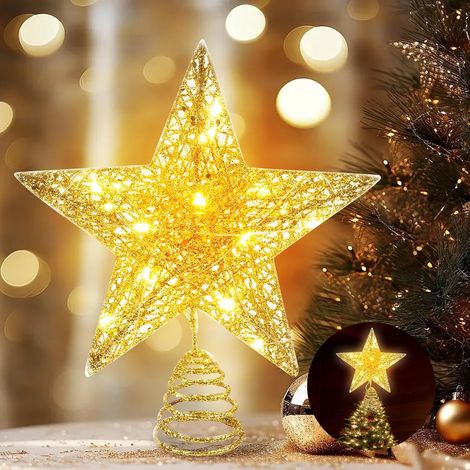 Etoile Sapin de Noel Lumineuse, Cimier de Sapin de Noël, Étoile Sapins Noel, Décoration Etoile de Noels Lumineux, LED Decoration pour Festivals, Fêtes, Mariages, Anniversaires (A) (1/5)