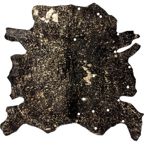 Tapis Peau de Vache "Glam" Noir & Or Entre 2 et 2,6 m2 (1/4)