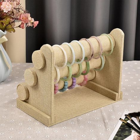 Présentoir à bijoux en velours : présentoir à bracelets amovible à 3 étages pour femmes et filles, porte-bijoux pour bracelets, colliers, présentoir à bijoux pour la maison ou le magasin