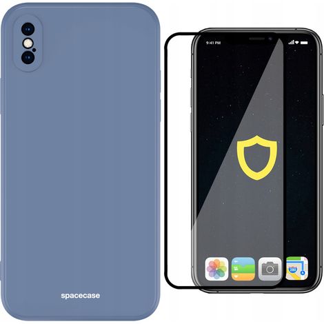 Robuste und stabile Schutzhülle aus mattem Silikon für iPhone XS Max + Glas (1/5)