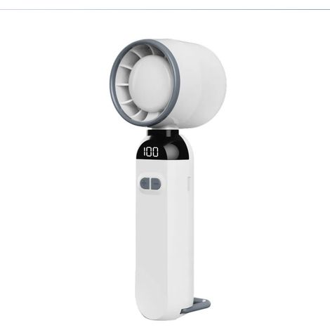 Ventilateur portable puissant à main / ventilateur de bureau réglable à 90° 100 vitesses pour la maison, le bureau, la chambre à coucher, l'extérieur, blanc (1/5)