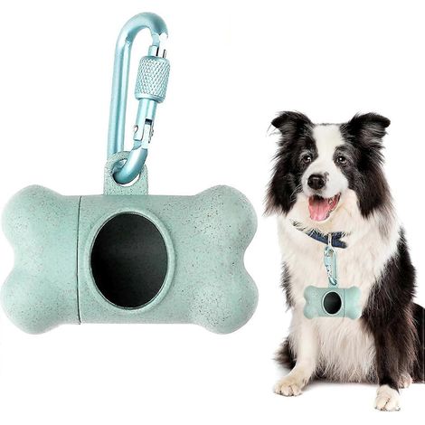 1 porte-sacs à déjections canines en forme d'os, distributeur de sacs à déjections canines, porte-clés anti-fuite, clip ceinture/collier, organisateur de sacs à déjections canines, accessoires pour an