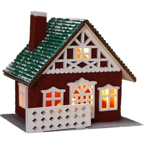Weihnachtsdekoration, Holzhaus-Anhänger, Tischornamente A--