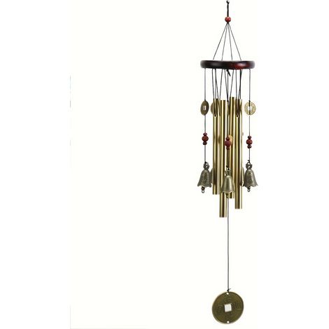 1 Carillon à vent 4 tubes 5 cloches métal bois décoration maison fenêtre porte extérieur(Troisième trimestre : septembre) (1/5)