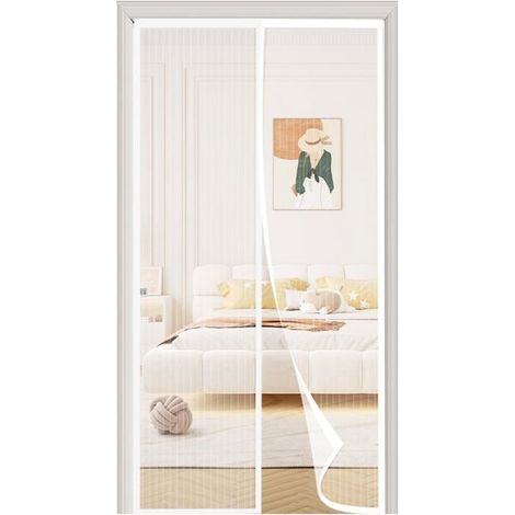 Moustiquaire Porte Fenetre Magnétique 160x220cm, Magnétique moustiquaire porte, Toile Ultra Fine Rideau de Porte Antimoustique (1/5)