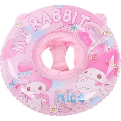 Aufblasbarer Baby-Schwimmring mit Sicherheitsgriffen, niedliches Muster, rosa, für Kleinkinder und Kinder (1/5)
