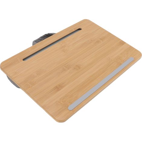 Bureau portable en bambou pour ordinateur portable, double face, table de lit, table pour genoux en voiture, table de travail compacte (taille : petite) (1/5)