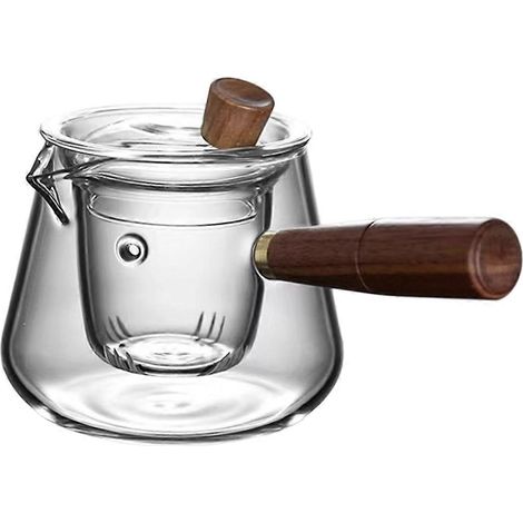 Side bois Handle verre théière avec Infuser filtre Inner Boiling Loose Leaf théière KungFu service à thé (1/5)