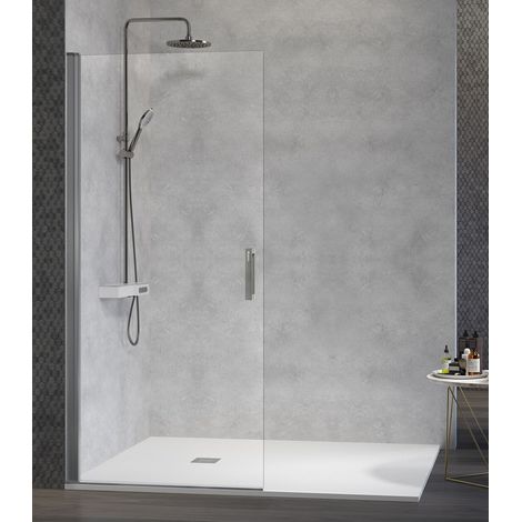 KASSANDRA NARDI NA520 Mampara de Ducha Puerta Abatible Sin Perfil de Cierre Plata Brillo Transparente - Medida: 70-71,5 cm - ref: NA5201616S195070 (1/2)