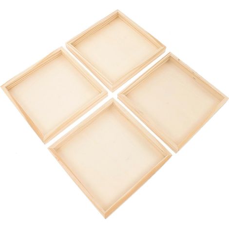 Plateaux de tri pour puzzles, plateaux empilables en bois massif, beige, ensemble de 4 pièces, pour ranger les pièces de puzzle. (1/3)