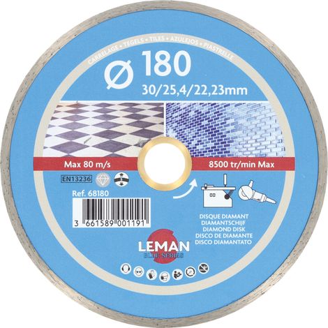 DISQUE DIAMANT JC CARRELAGE 180X30/25.4/22.23 HT5 - 68180 - LEMAN (1/4)