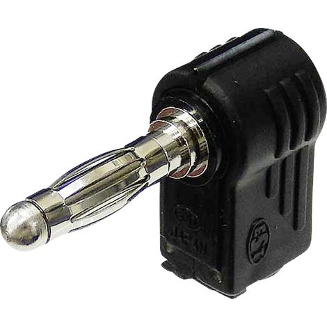 TRU COMPONENTS Bananenstecker Stecker, gewinkelt Stift-Ø: 4 mm Schwarz 1 St.
