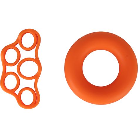 Bague en silicone pour exercice des doigts, améliore la dextérité, haute flexibilité, 50 livres, renforce la préhension, anneau de travail orange. (1/5)