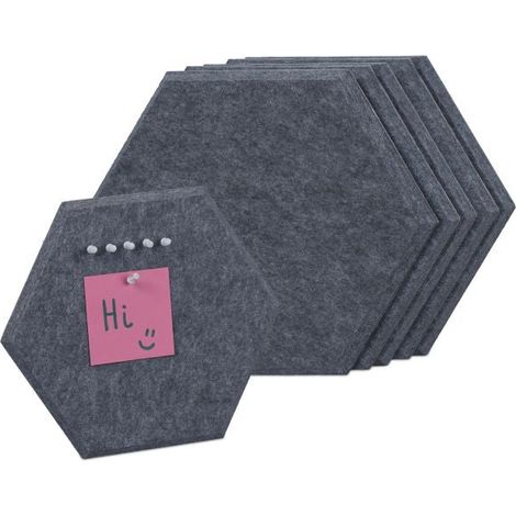 Esagoni in feltro grigio per bacheca - 6 pz 883 (1/5)