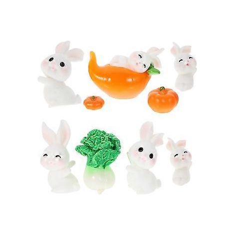 1 Set Miniaturfiguren Dekorative Mini-Tierfiguren Hasenstatue Gartendekoration