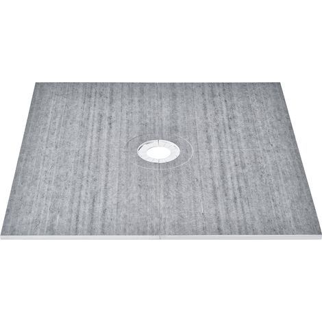 VEVOR Kit de marco de ducha, 1828 x 1828 mm, kit de plato de ducha con desagüe central, instalación de ducha ligera de EPS, 2 paños impermeables, barras inclinadas para plato de ducha para baño
