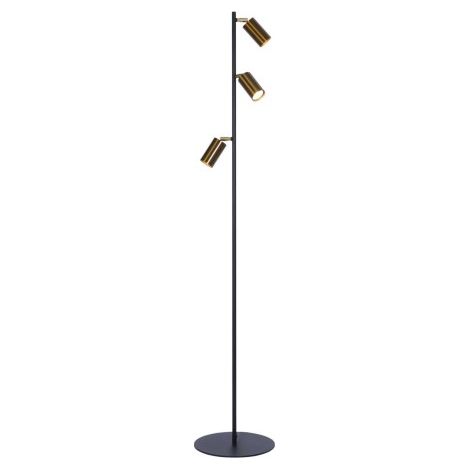 Lampadaire Kaja ALTER K-4905 3 spots GU10 noir/or métal