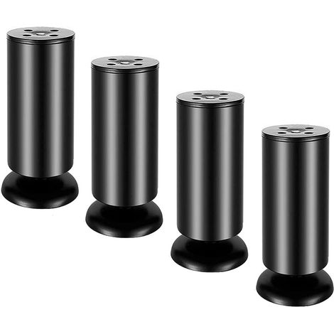 4 Pieds Acier Inox 120mm Noir (1/4)