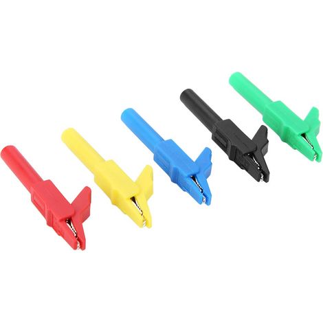 TOPINCN Lot de 5 pinces crocodiles nickelées 4 mm pour tests (1/5)