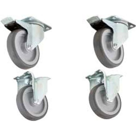 Kit de 4 roues 2 freins pour support- armoire - Diamond