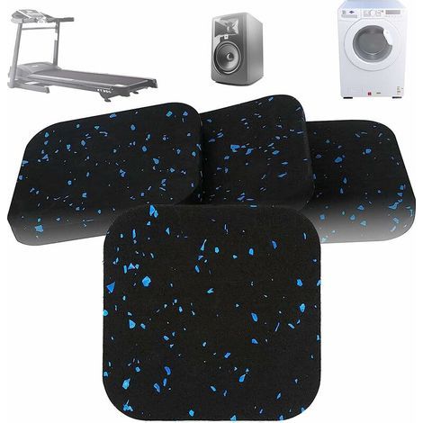 Juego de 4 alfombrillas para lavadora, alfombrillas de goma amortiguadoras para cintas de correr, alfombrillas amortiguadoras para lavadoras, secadoras, equipos de música y cojines para muebles. (1/5)