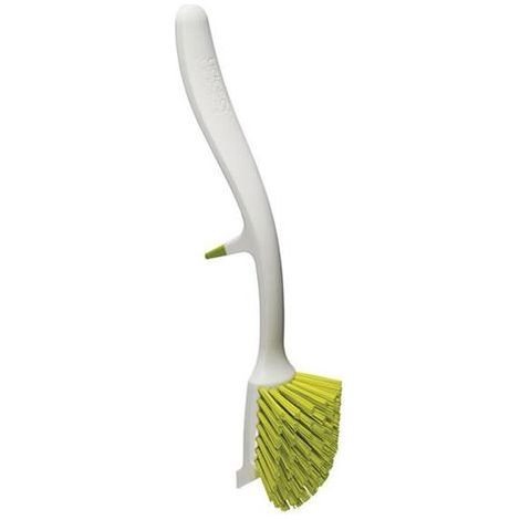 JosephJoseph Joseph Edge™ brosse à récurer, design compact et efficace, tête résistante aux rayures, rangement dans l'évier, vert, lavable au lave-vaisselle. (1/5)