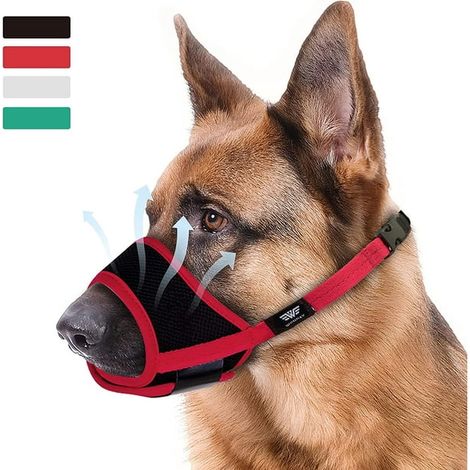 Muselière pour Grand Chien, Muselière Chien Mordre Aboyer Mâcher, Nylon Maille Souple Respirante, Réglable Boucle Anti-Chute (1/5)
