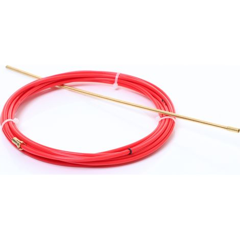 ELMAG PTFE-Seele 5,5 m rot, f. Alu-, Edelstahl u. Miglötdraht Ø 1,0 -1,2 mm, mit Führungsspirale, Haltenippel & O-Ring (1/2)