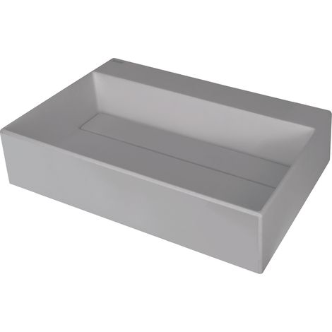 Aufsatzwaschbecken Anthrazit eckig 60 cm Granitoptik ohne Überlauf "Correo" (1/4)