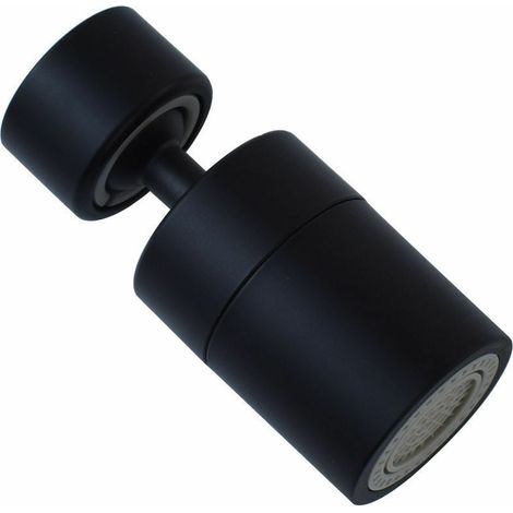 Aeratore per rubinetto girevole a 360 gradi, gorgogliatore per rubinetto - 2 modalità, adattatore con filettatura interna da 22 mm (nero) (1/5)