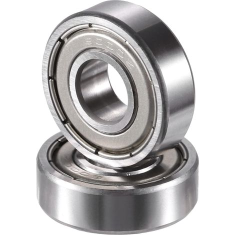 Roulement À Billes 6000ZZ 10X26X8Mm Argent 2 Pcs Pour Voiture Double Blindage, Pré-Lubrifié, Acier, 10x26x8mm, Argent, 2.2/4.5kN, Pour Kart, Tondeuse, Planche, Tracteur (1/5)