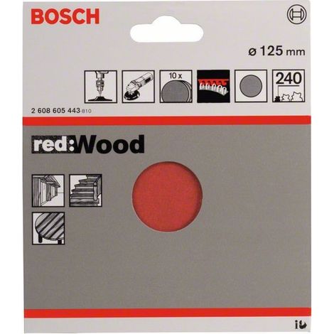 2608605443 - KIT 10 FOGLI BOSCH D.125mm P.240 BEST WOOD