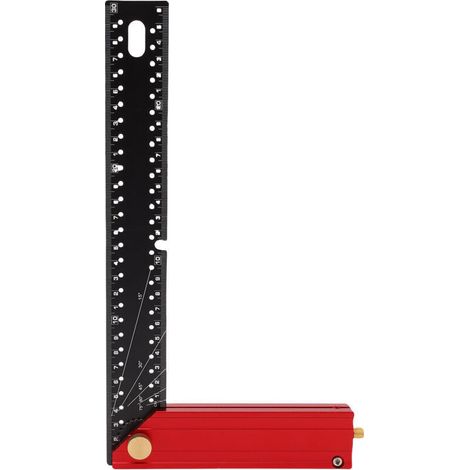 Équerre de charpentier métrique 300 mm en alliage d'aluminium pour charpente, mesure d'angle droit à 90°, marquage réglable, précise et multifonctionnelle (1/4)