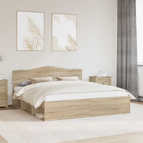 Bettrahmen Sonoma 200 x 200 cm Massives Kiefernholz