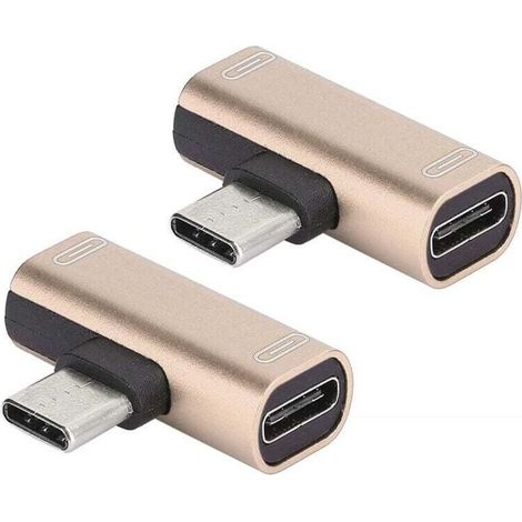 2pcs typec convertisseur distributeur double 2 en 1 Casque USB AUDIO chargeur adaptateur or (or) (1/3)