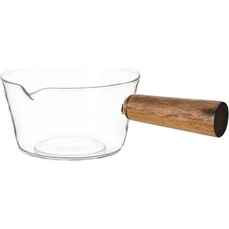 Casserole en verre transparent avec poignée, casserole antiadhésive en verre borosilicate-24X15X6.5cm (1/2)