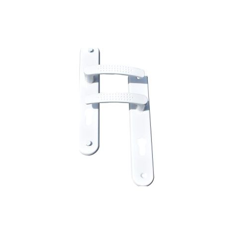 Poignée de porte d'intérieur Elona blanche – Aluminium époxy – Entraxe 195mm – Épaisseur 38-46mm – Compatible avec serrures à relevage – Home Friendly