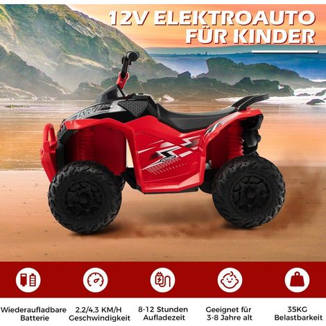 Quad infantil electrico de 12v con velocidad de 2243 kmh y velocidad de 2243 kmh bocina musica y amplificador luces led quad electrico rojo