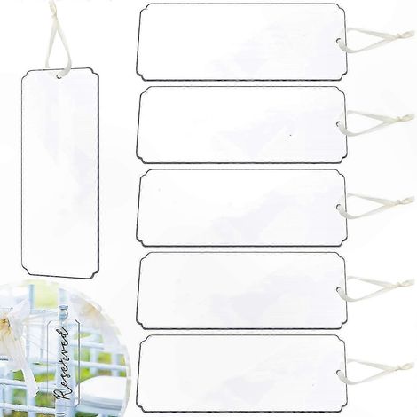 Étiquettes acryliques transparentes vierges 6 pièces/ensemble, cartes de numéro de chaise et nom pour mariage, anniversaire, banquet, signalétique alimentaire (1/5)