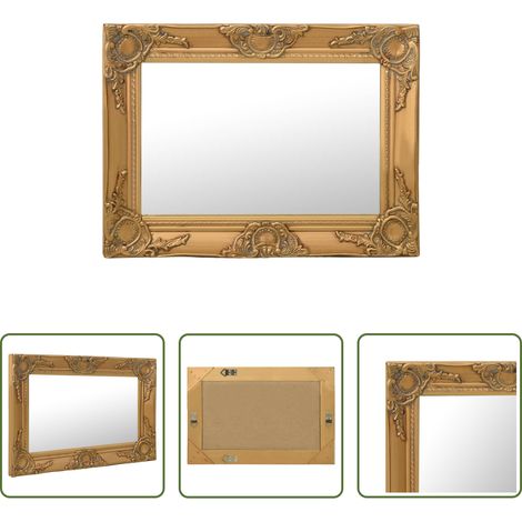 vidaXL Miroir ancien - Miroir mural style baroque 60x40 cm Doré (1/5)