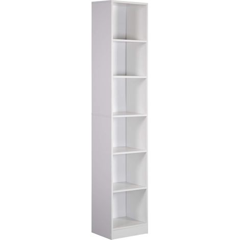 Estantería Rebecca Mobili Akras 200x40x29,5 Aglomerado Blanco Moderno (1/5)