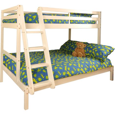 Wooden Triple Bunk Bed in White