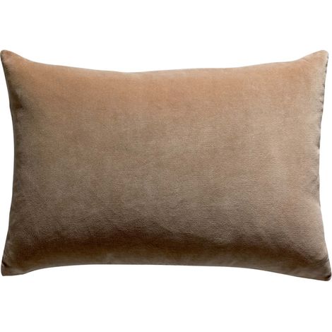 VIVARAISE - Coussin Elise en coton 100% - Velours beige - Dimensions 40 x 65 cm