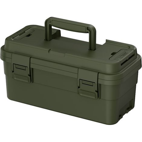 Boîte de Rangement Multifonction 36.7x18.5x17.8 cm, Valisette de Maintenance Vert Armée, Caisse à Outils Électricien 14 Pouces Grande Capacité (1/5)