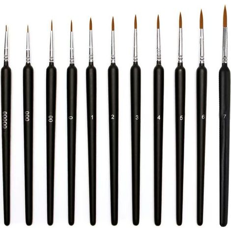 Ensemble de 11 pinceaux de détail pour aquarelle/acrylique, petits pinceaux fins, modèle d'art professionnel pour ongles, peinture faciale, huile (1/5)